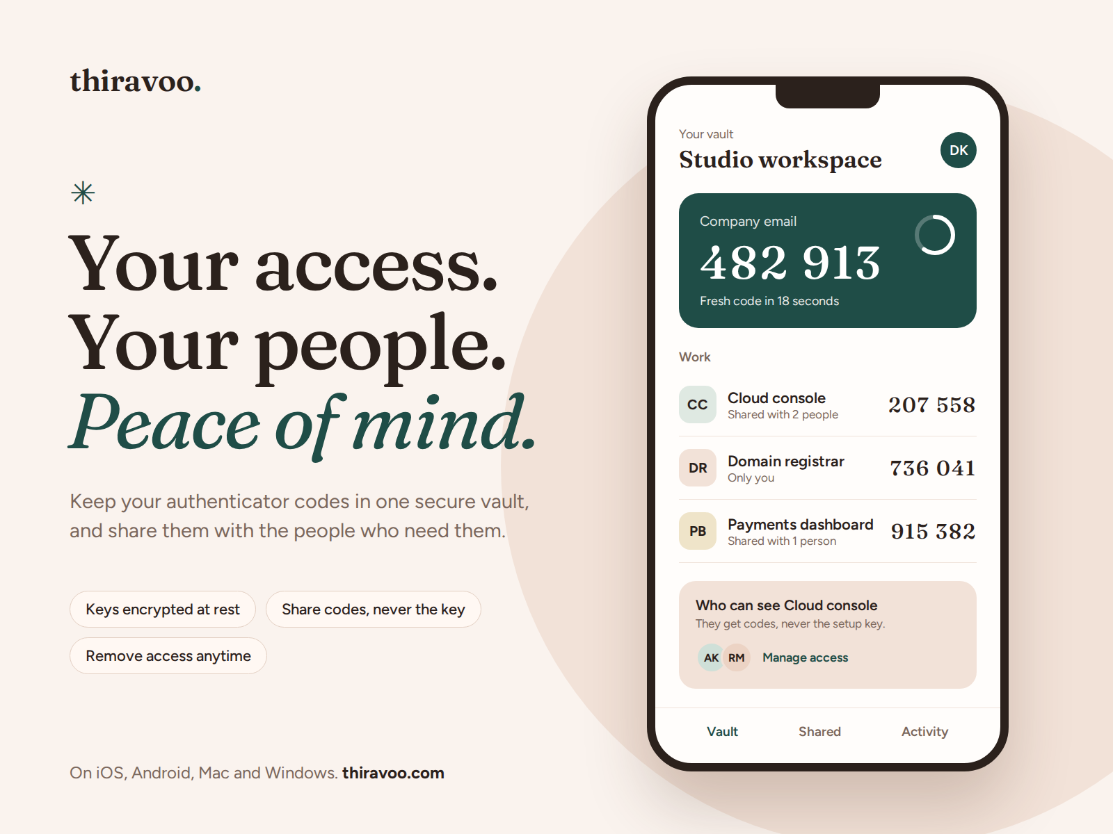Thiravoo: Secure Authenticator App with Shared Access