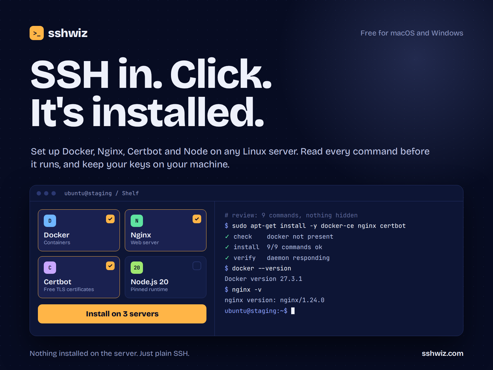 sshwiz: sshwiz — Set Up a Linux Server in a Few Clicks over SSH